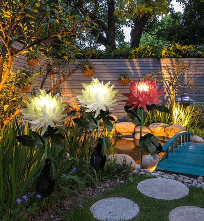 Waterproof solar Artificial chrysanthemum garden LED light - ST healthy life
