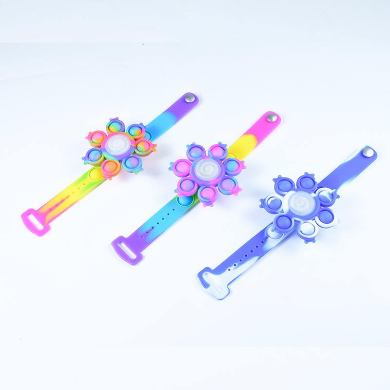 Pop it RGB light spin silicone grade bracelet - ST healthy life