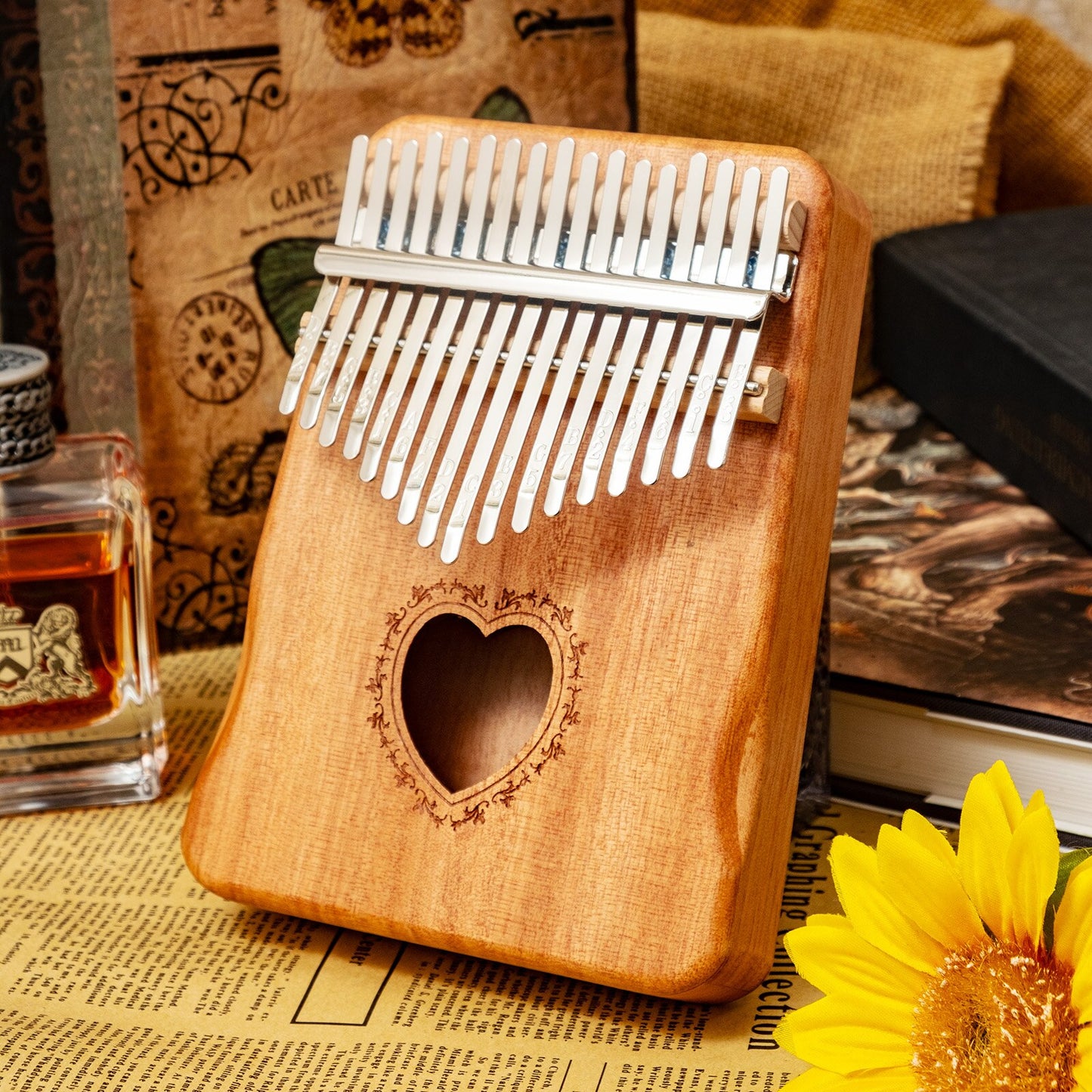 17 Keys Wood Mbira Body Piano for kids