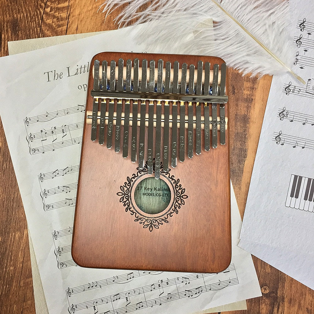 17 Keys Wood Mbira Body Piano for kids