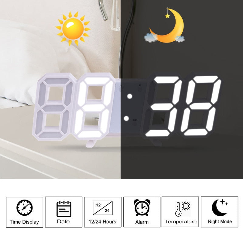 3D led wall clock for living room