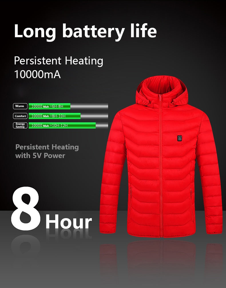 Electric Heated Cotton Hooded Jackets for winter