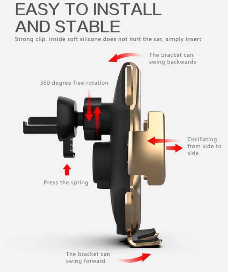 how to install  and stable auto clamping car charger