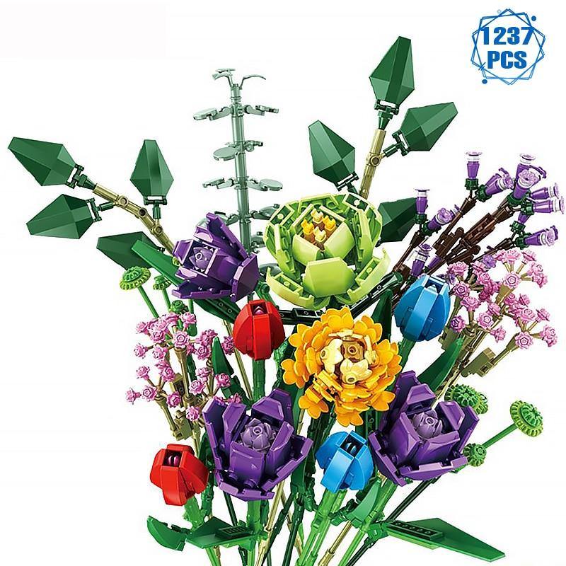 ST Building Blocks Flower Bouquet Bricks DIY Toys - ST healthy life