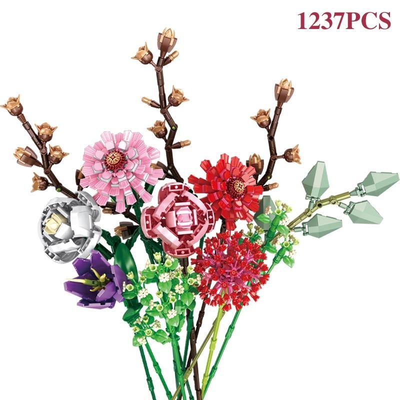 ST Building Blocks Flower Bouquet Bricks DIY Toys - ST healthy life