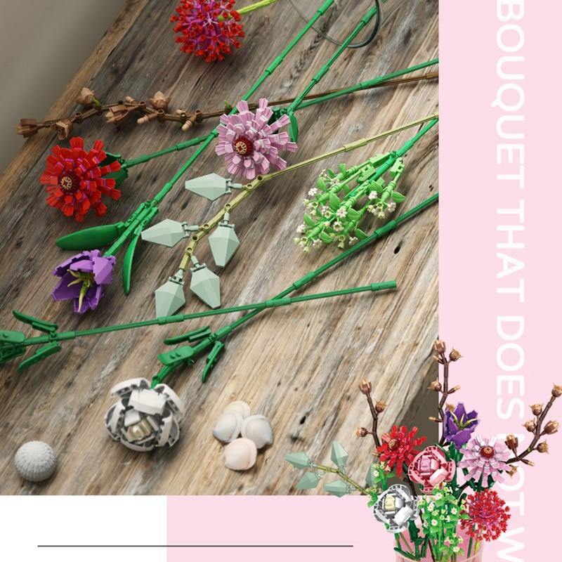 ST Building Blocks Flower Bouquet Bricks DIY Toys - ST healthy life