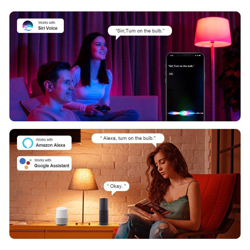 smart wifi bulb can connect siri and amazon alexa and google assistant